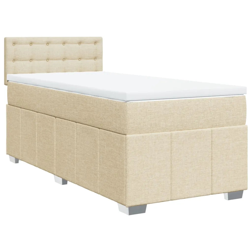 Giroletto a Molle con Materasso Crema 100x200 cm in Tessuto 3289298