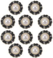Accessori per cucito - 10 pezzi - Resina adesiva - Forma fiorale - Nero - 25 mm - Robusto e facile da usare - Accessori per cucito