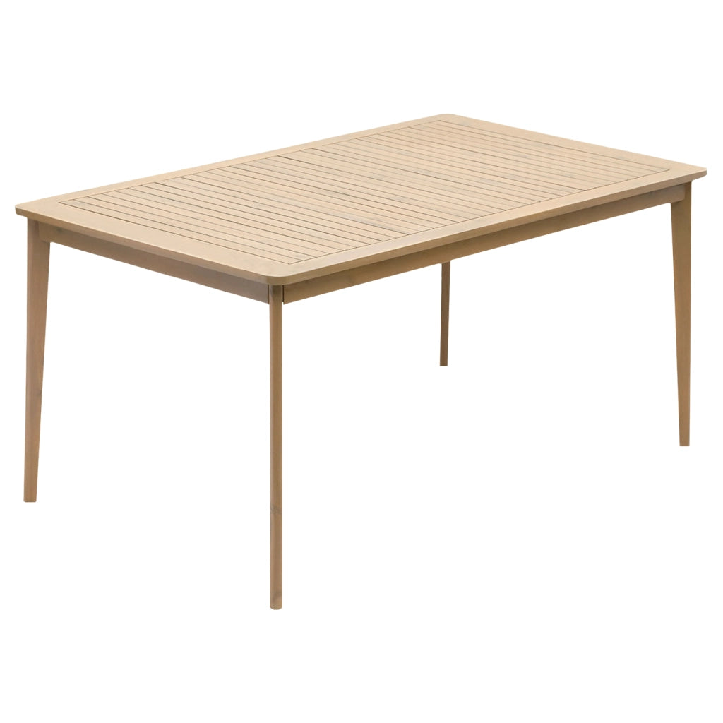 Set di mobili da giardino Acacia SIMILAN 6 posti - cuscini grigi