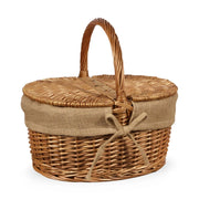 Cesto Picnic Campagnola piccolo in Vimini e Juta con coperchio cm 40 x 30 x h 37