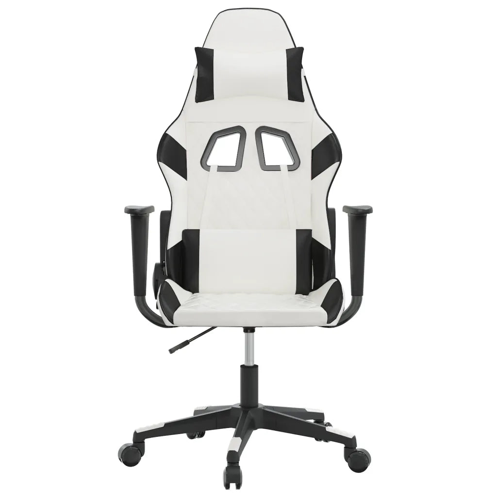 vidaXL Sedia da Gaming Bianco e Nero in Similpelle