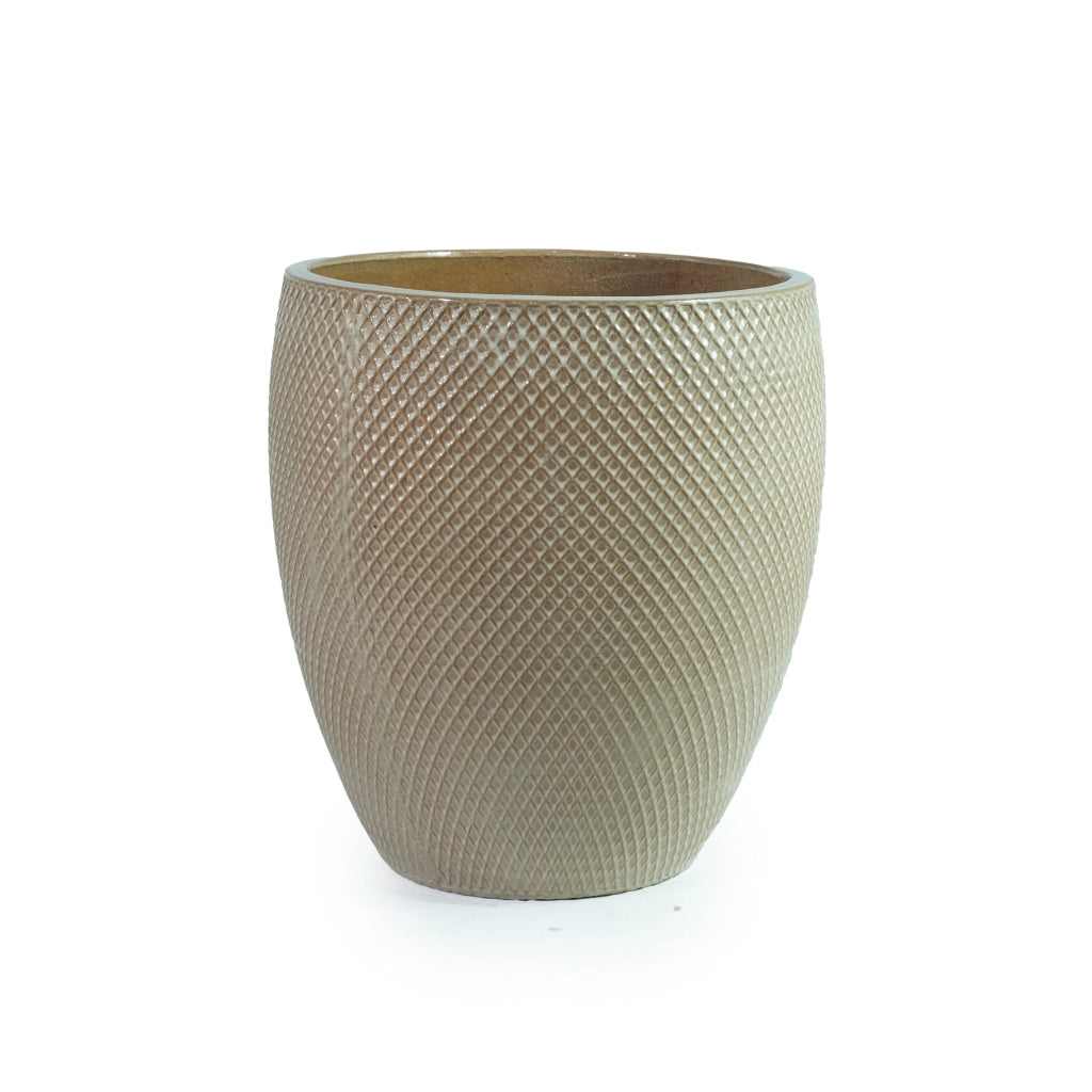 VASO Ø46 CM H 53 CM IN CERAMICA BEIGE