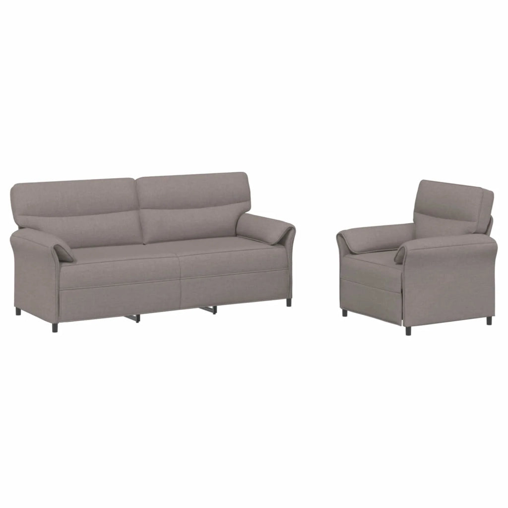 Set di divani 2 pz Tortora Tessuto 3424877