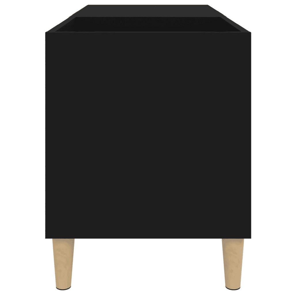 Mobiletto portadischi classico e pratico dimensioni interne 84,5 x 38 x 48 cm in legno composito nero codice 02_0049196