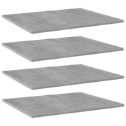 Ripiani per Libreria 4 pz Grigio Cemento 60x50x1,5cm Truciolato cod mxl 59421