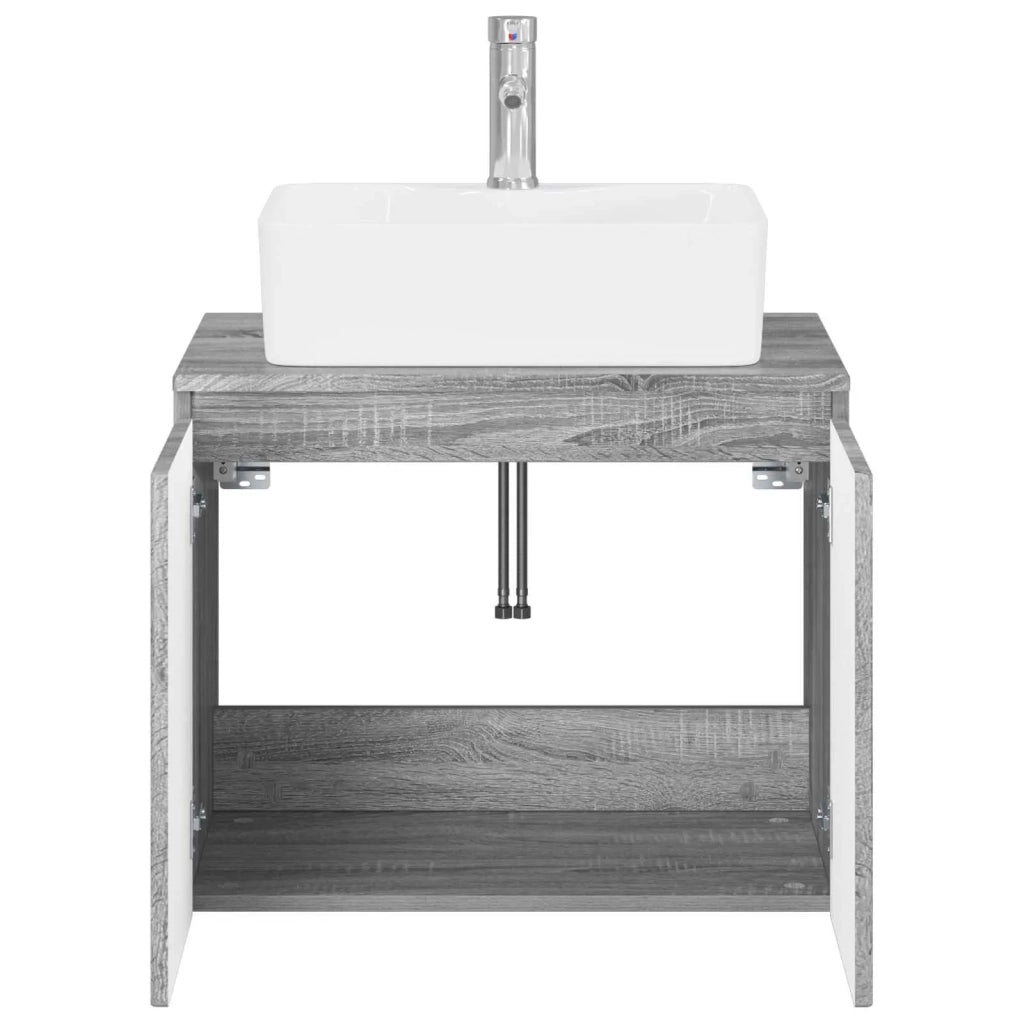 Set di mobili per il bagno Sonoma grigio Legno ingegnerizzato 3404326