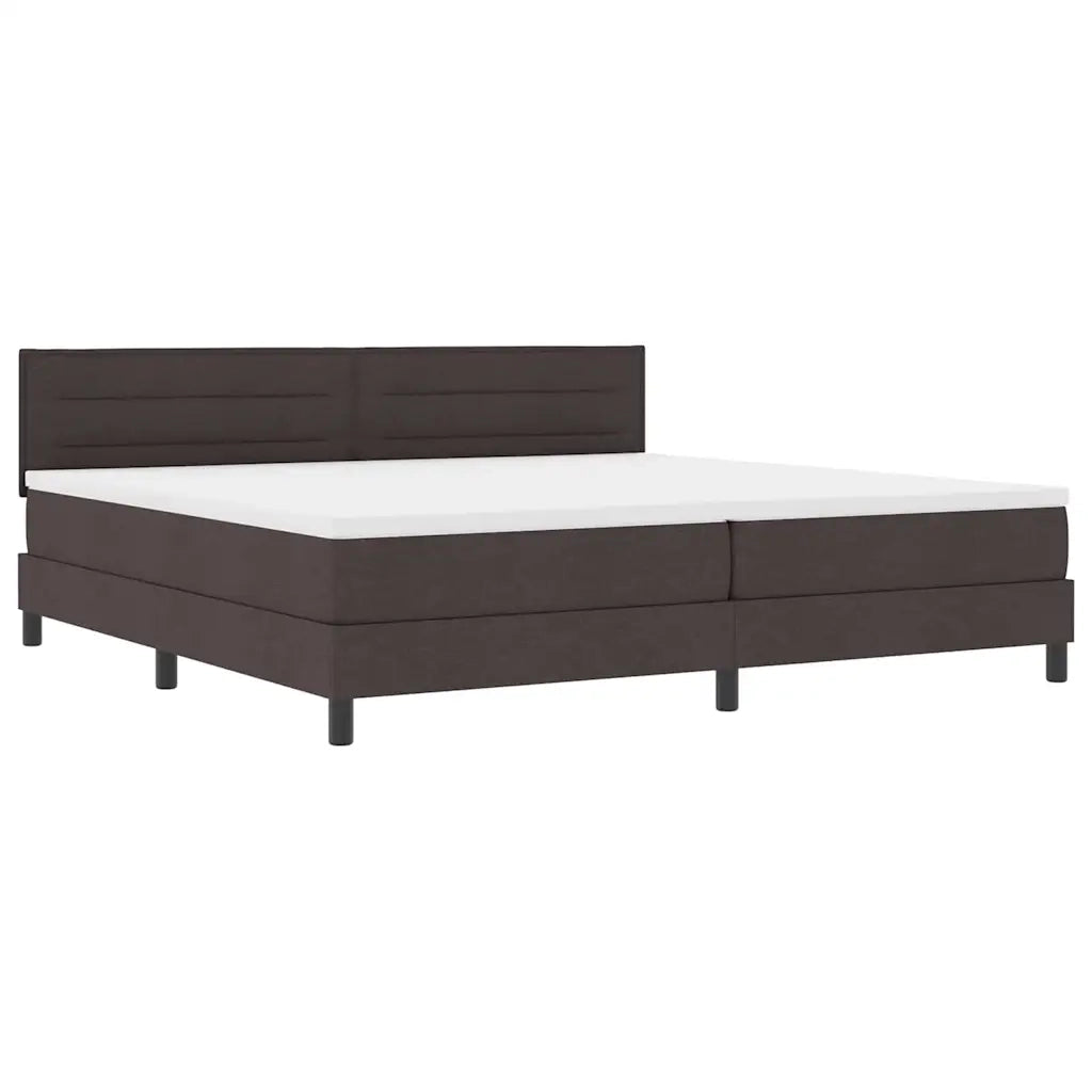 Letto a molle con testiera Marrone Scuro 200 x 200 cm Tessuto 3338639