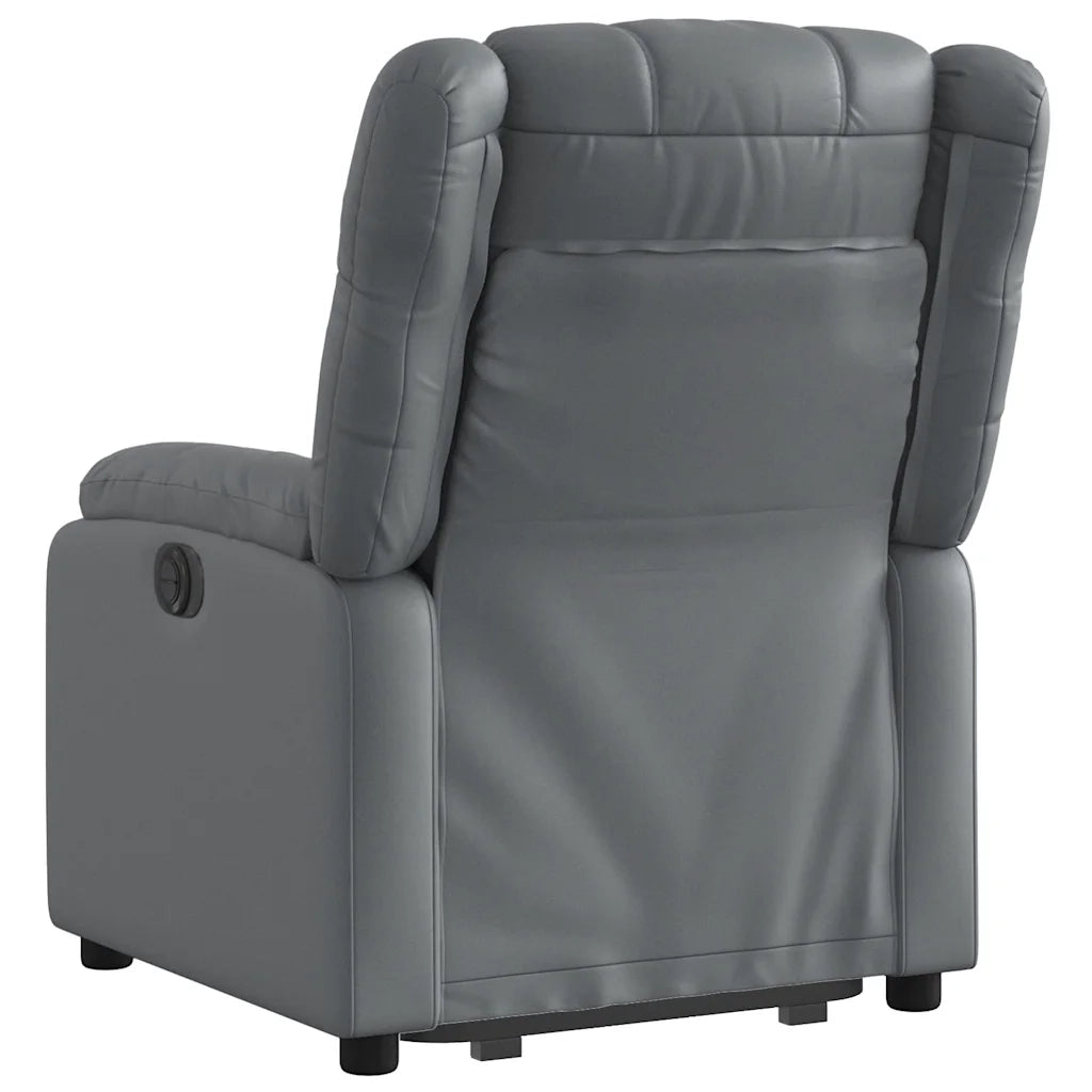 Poltrona Alzapersona Reclinabile Grigio in Similpelle 3205153