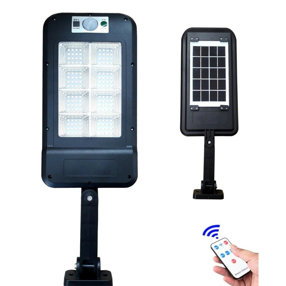 Trade Shop - Faro Lampione Stradale Pannello Solare Fotovoltaico Sensore 128 Led Smd Hs-8013c -