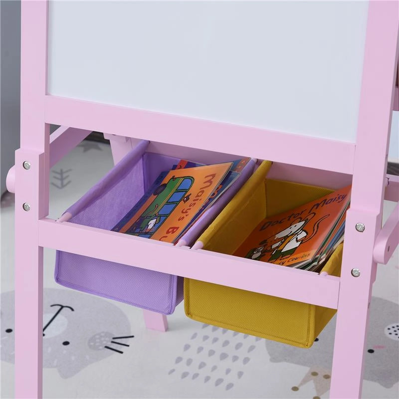 LAVAGNETTA PER BAMBINI 3 IN 1 CON RULLO FOGLI DI CARTA IN LEGNO ROSA