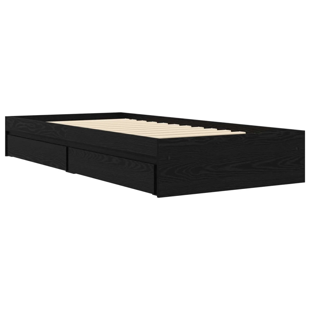 Telaio del letto con storage Rovere Nero 80 x 200 cm 3429595