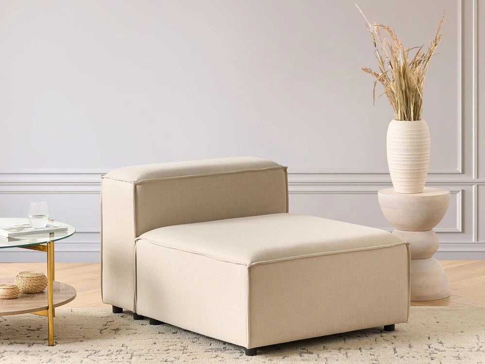 Poltrona modulare  componibile 1 posto sezione divano gambe nere tessuto beige Gambe nere Stile moderno