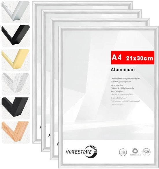 Fotolijst in Alluminio Nero - Formato A4 - Protezione e Decorazione - 1 pezzo