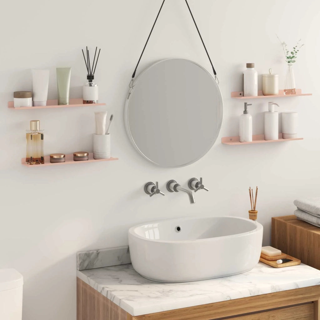 4 pz Mensola | Ripiano | Scaffale sospesa Rosa 40 x 8,5 x 2,5 cm Acciaio