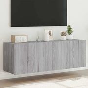 Mobili TV a Parete con Luci LED 2pz-Set di 2 Credenza per TV sospesa Grigio Sonoma 60x35x41 cm