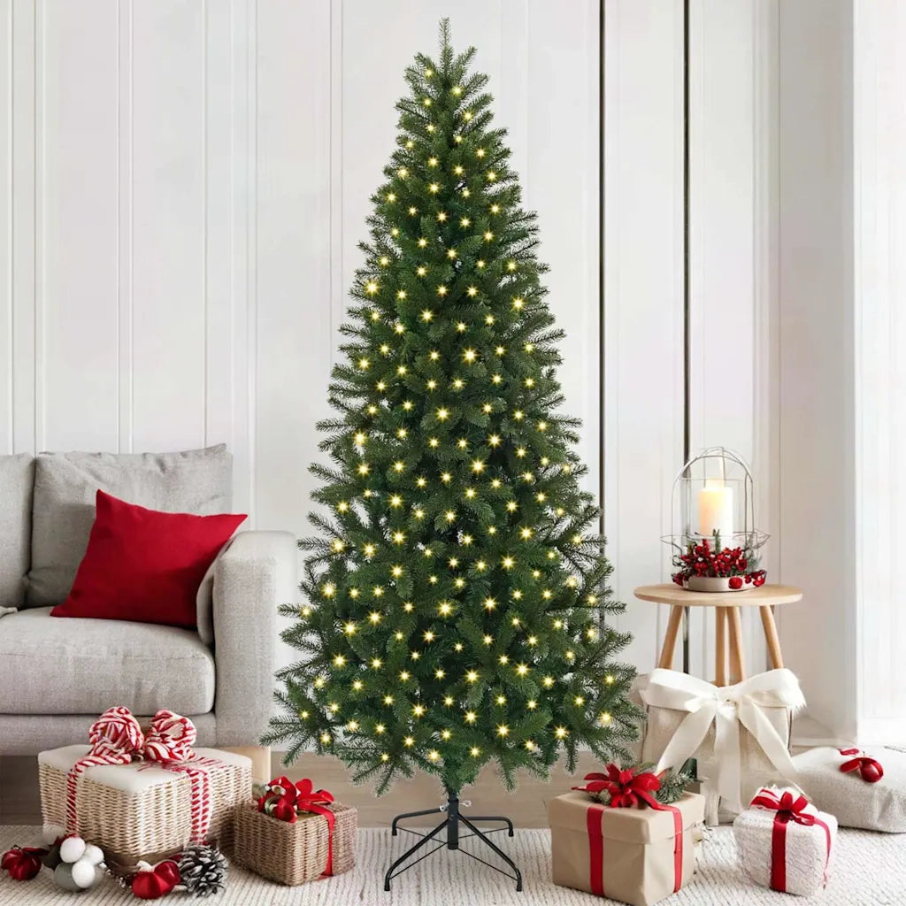 Albero di Natale | Decorazioni natalizie artificiale con 300 LED Verde 180 cm PE e PVC