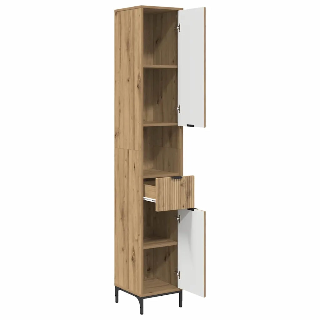 Mobile da Bagno con porta Rovere artigianale 31,5 x 33 x 190 cm 883413
