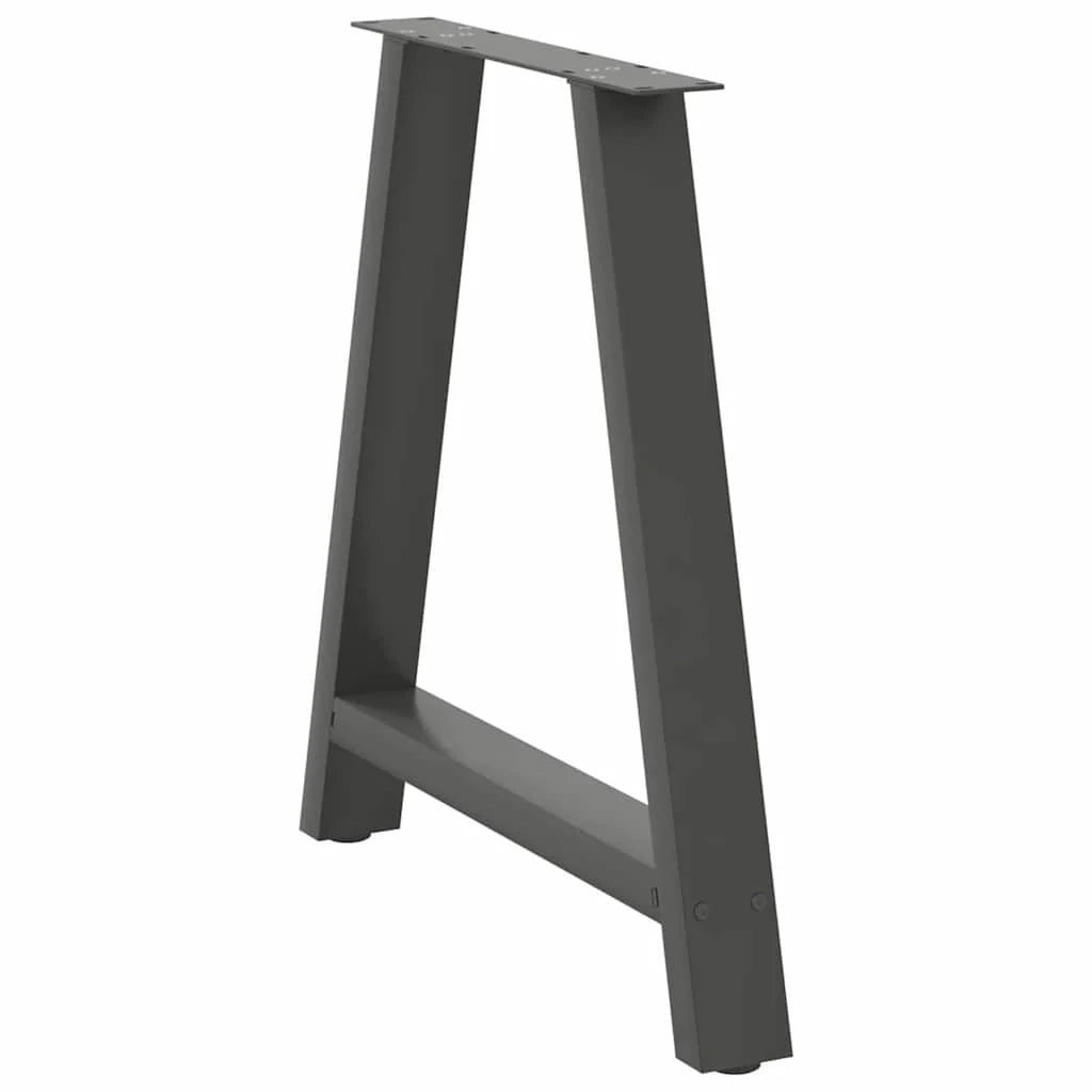 Set di 2 gambe per tavolo da pranzo a forma di A 80 x 72-73 cm con piedini regolabili design moderno acciaio antracite 02_0057134