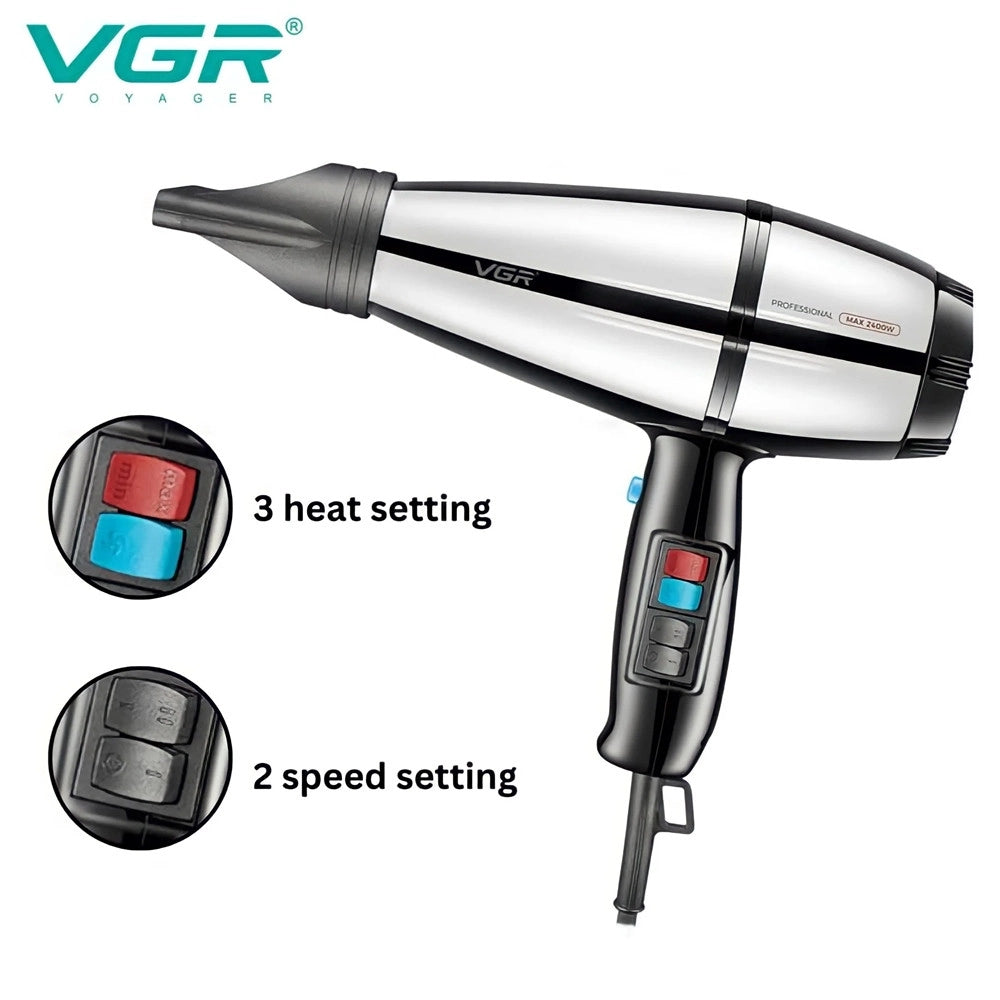 Trade Shop - Asciugacapelli Professionale Vgr V-466 2400w Ionico Parrucchiere Shop -