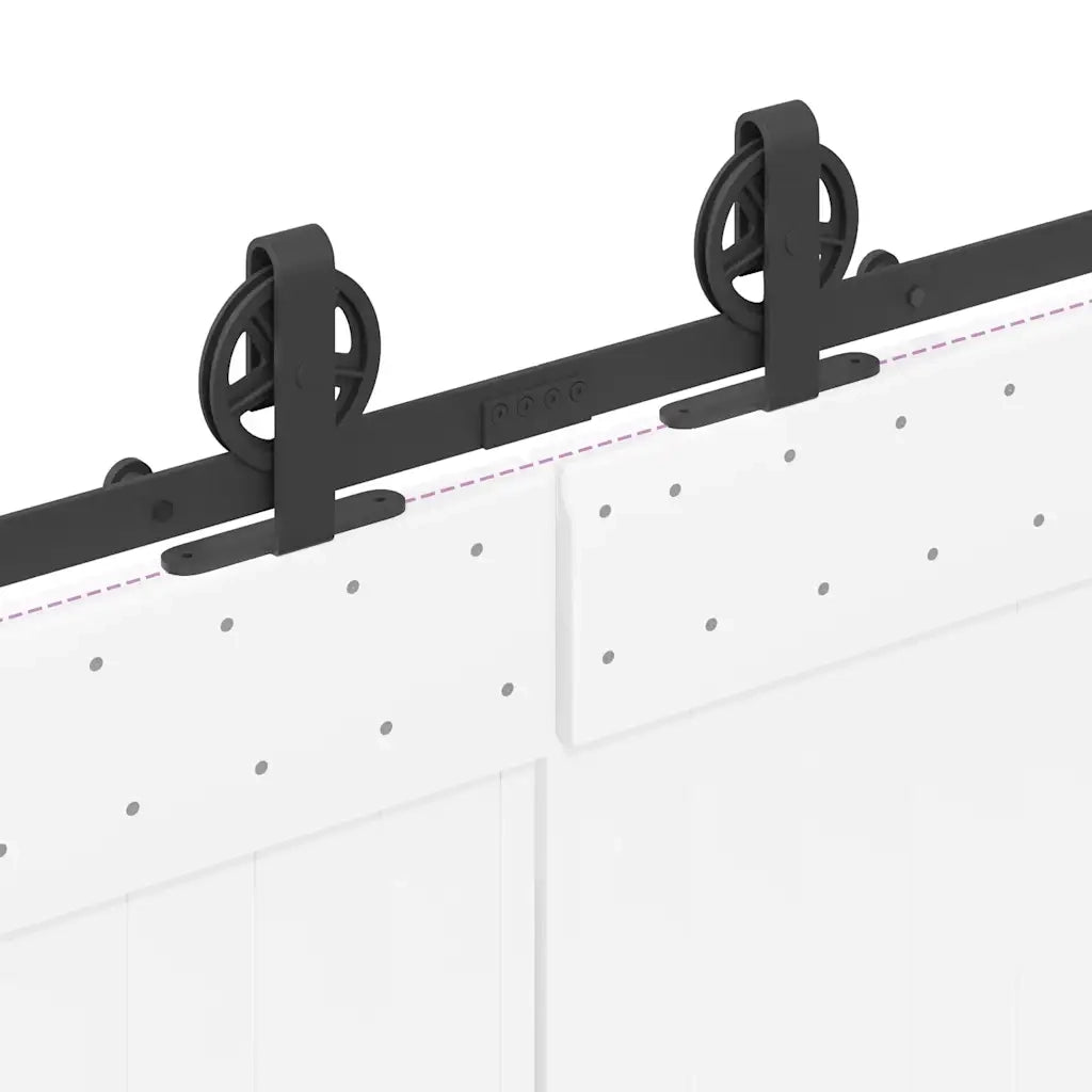 Kit di Binari per Porte Scorrevoli 366 cm Acciaio Nero CFW3557180