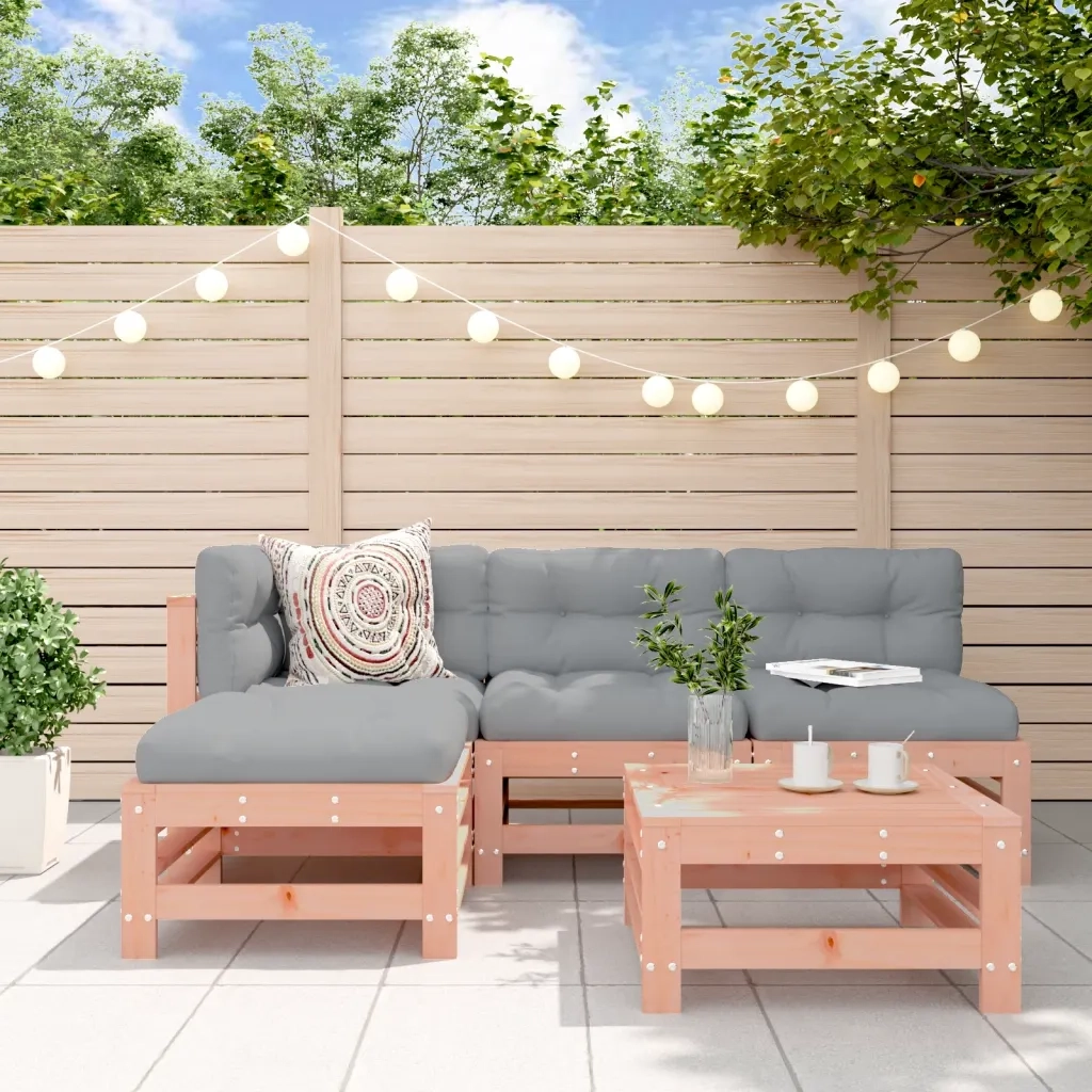 Set Salotto da Giardino 5 pz | Set di Mobili da Esterno in Legno Massello di Douglas