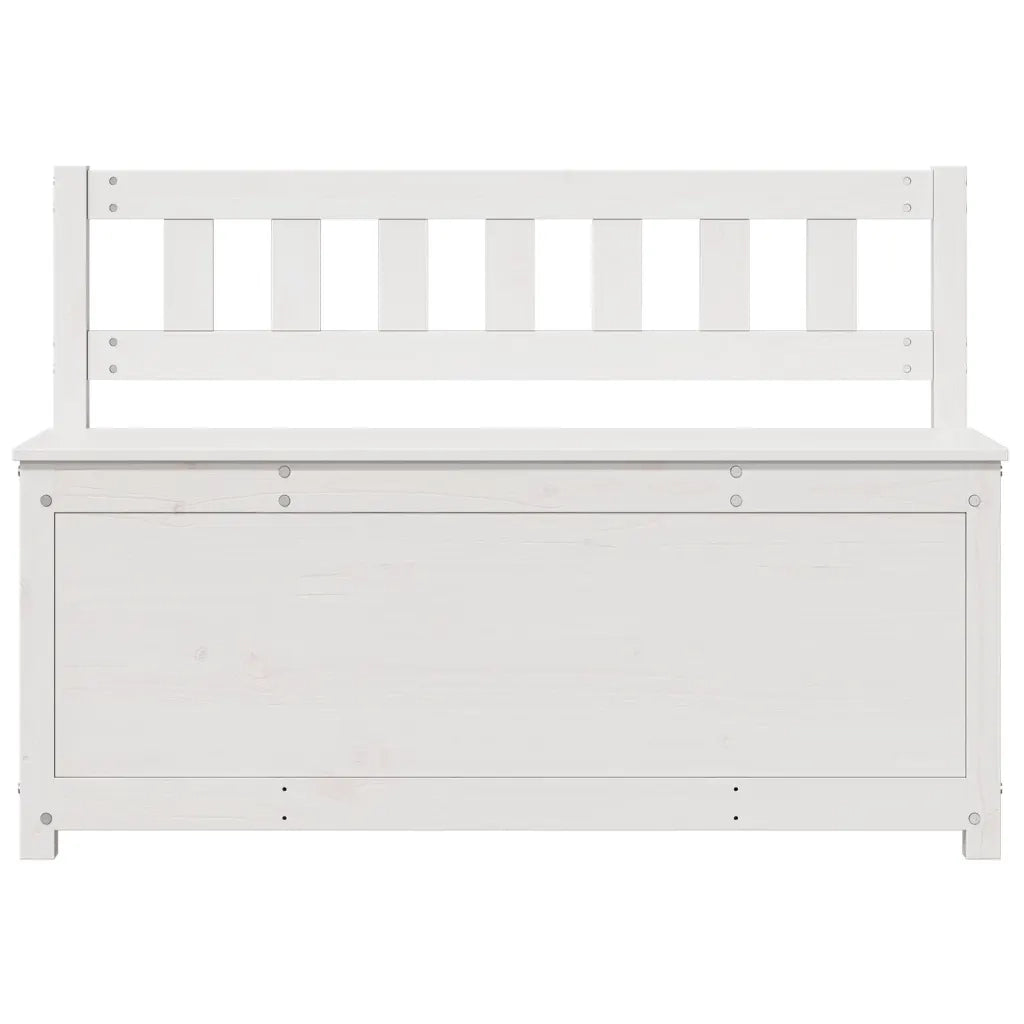 Panca-Sgabello Bianca 110x41x76,5 cm in Legno Massello di Pino