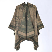 Nuovo scialle/sciarpa reversibile in jacquard stampato, scialle double-face in cashmere