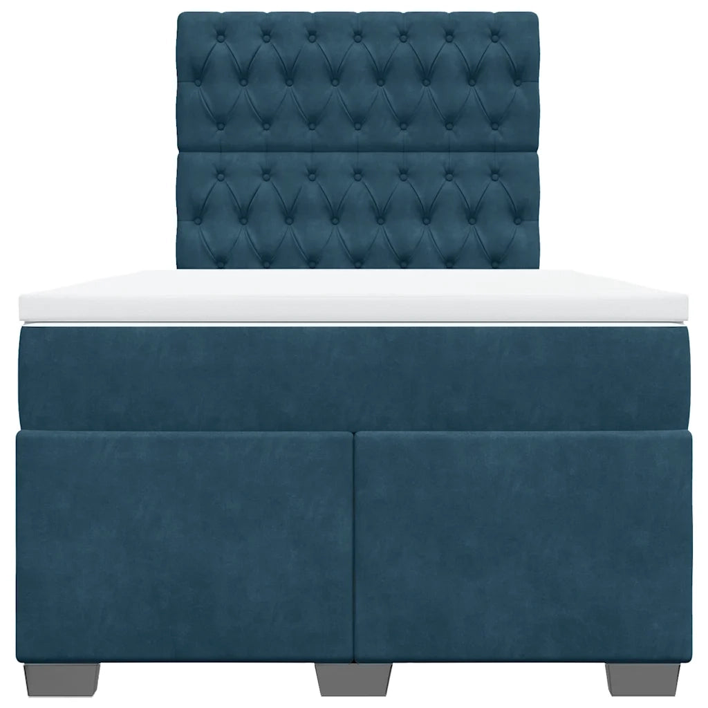 Giroletto a Molle con Materasso Blu 120x190 cm in Velluto