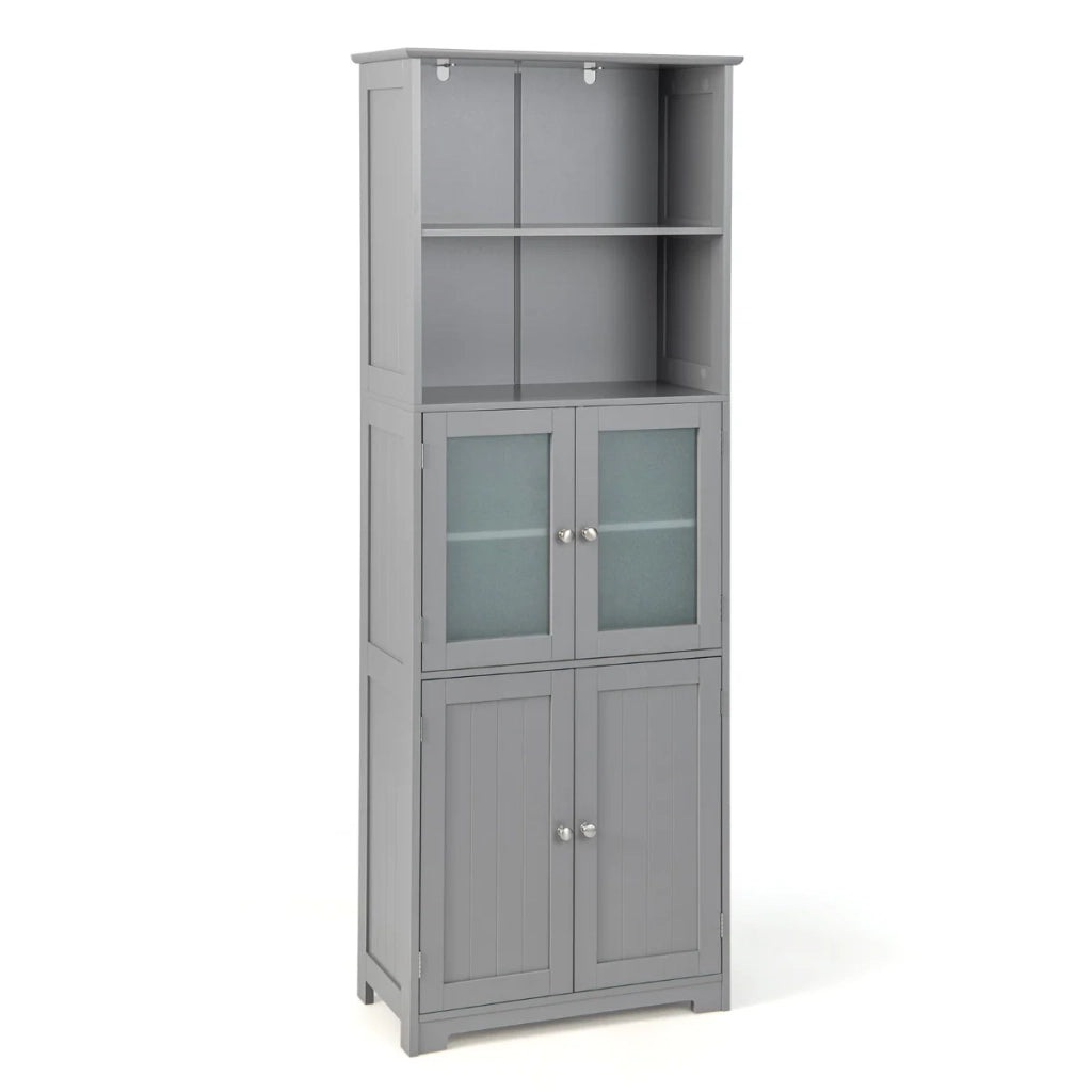 Mobile contenitore per bagno 60 x 30 x 163 cm 6 ripiani design moderno MDF grigio 20_0012752