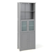 Mobile contenitore per bagno 60 x 30 x 163 cm 6 ripiani design moderno MDF grigio 20_0012752