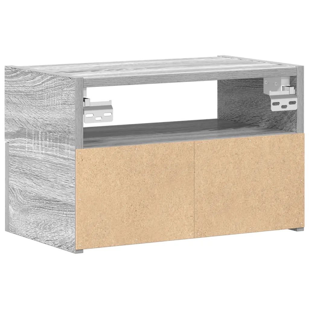 vidaXL Comodini a Muro 2 pz Grigio Sonoma 45x26x28,5 cm
