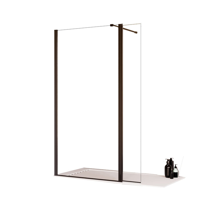 Parete Doccia Walk-In 170 cm con Aletta Richiudibile in Cristallo trasparente 8mm H195 Bonussi Sveva