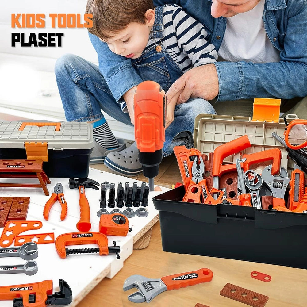 Cassetta 36 Attrezzi per Bambini con Trapano Elettrico Giocattolo Idea Regalo Educativa