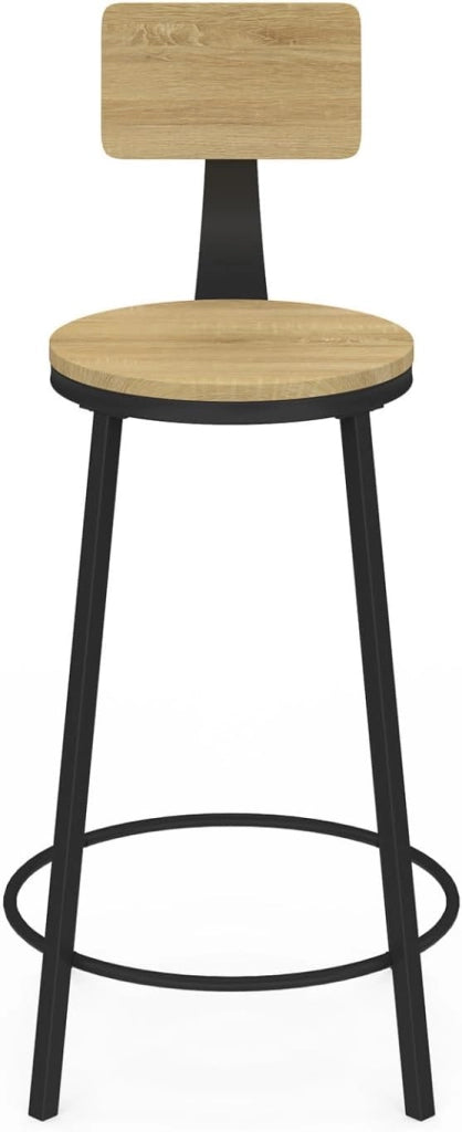 Set di 4 sgabelli da bar DETROIT, seduta rotonda con schienale dal design industriale