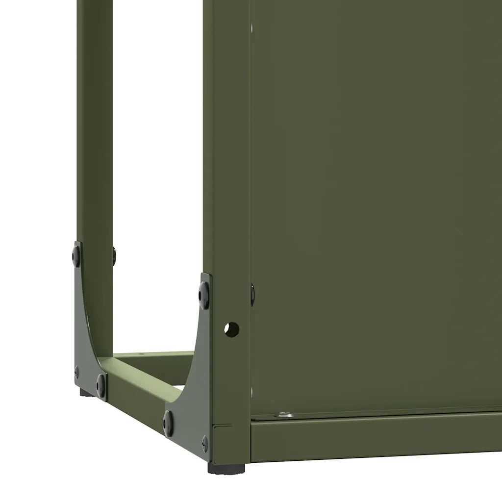 Rastrelliera per Legna da Ardere Verde Oliva 25x25x60 cm 864262