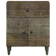 Comodino-Tavolino da notte Grigio Chiaro 50x33x60 cm in Legno Massello di Mango 286389