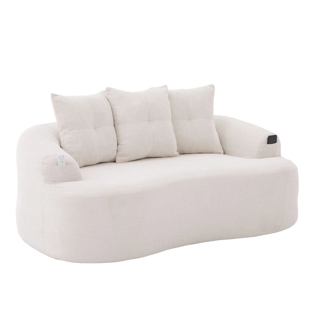 Divano 2 Posti Chenille con Cuscini Morbidi ¨C MINIMAL ¨C Velluto, Grigio