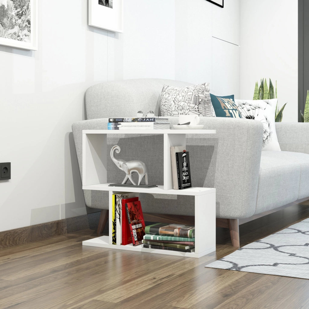 Tavolino laterale in legno "Lale" - 60 x 20 x 55 cm - Bianco