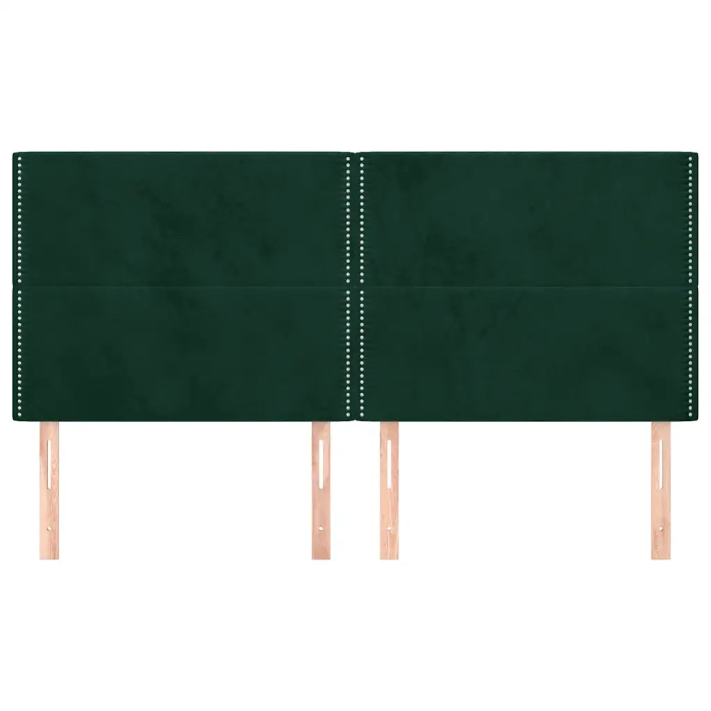 Testiera-Testata-Testiera Decorativa Verde Scuro 200x5x118/128 cm Velluto 953255