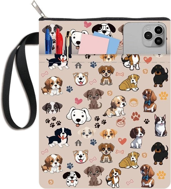 Copri libro con cerniera e tasca - Protezione per libri tascabili - Tema animali - Regalo per appassionati di libri - Copertina rigida per libro