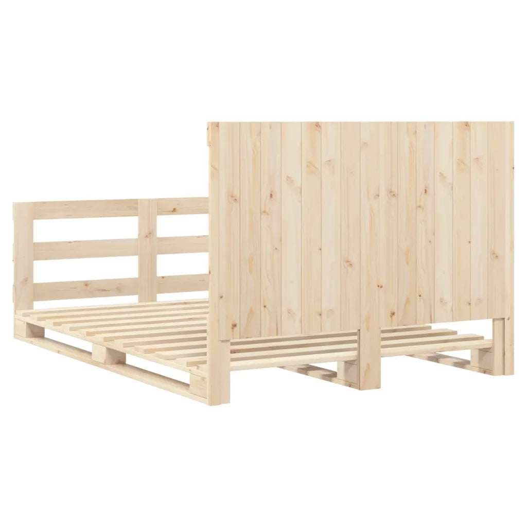 Giroletto con Testiera 140x200 cm in Legno Massello di Pino 3281558