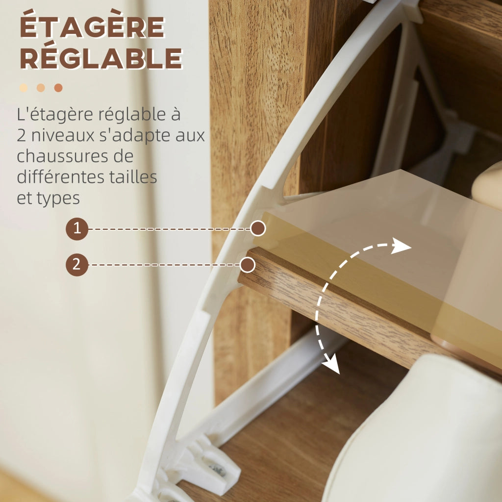 Scarpiera 3 Ante con Ripiani ¨C Zephmum ¨C Legno Naturale