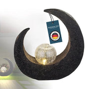 Lampada solare da terra per esterno - decorazione giardino mezza luna - lampada esterna per balcone - stile rustico antico - altezza 30 cm