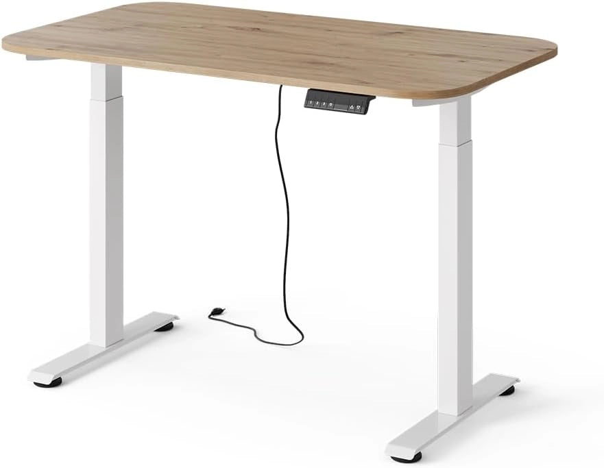 Scrivania Elevate, Bianco/Artisan, 120 x 70 cm 2 motori, per la regolazione elettrica dell'altezza per un lavoro ergonomico
