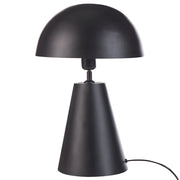 Lampada da tavolo in metallo con paralume in legno dalla forma irregolare nero stile moderno soggiorno camera da letto