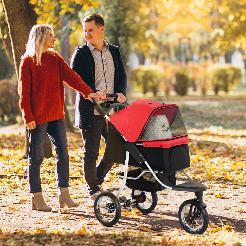 Carrello per Animali Domestici Pieghevole ¨C zephmum ¨C Rosso, 10 kg