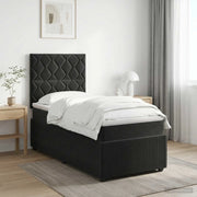 Letto box spring con materasso Nero 90 x 200 cm Velluto 3454537