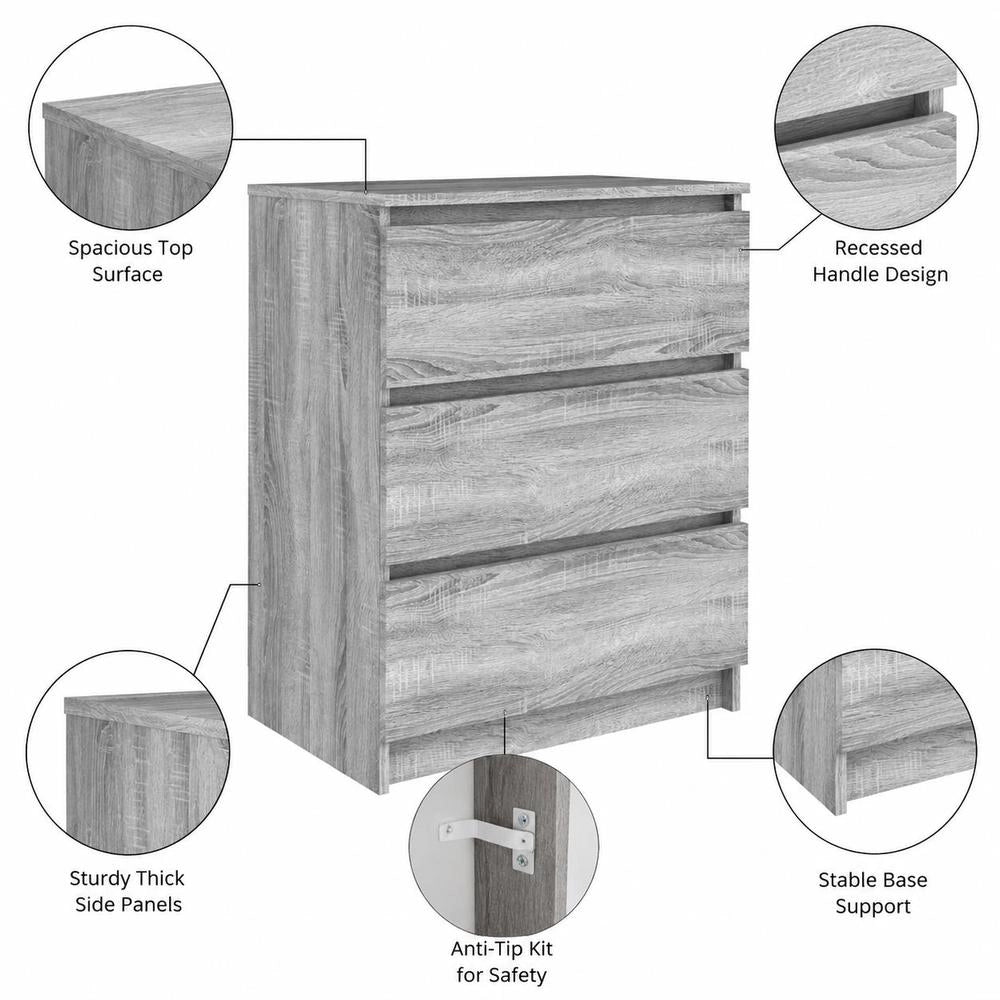 Sideboard Grey Sonoma 60x35x76 Cm Wood Material