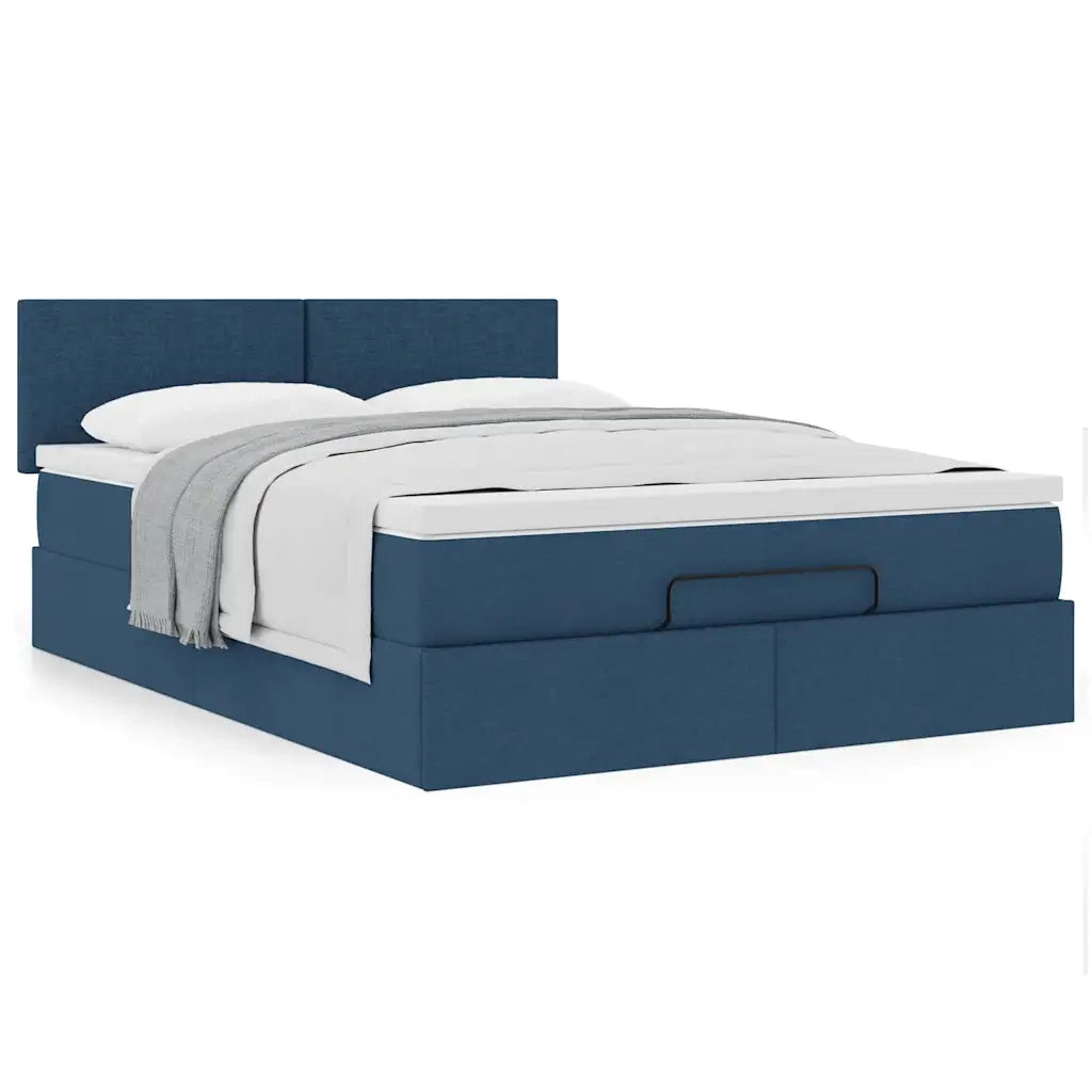 Pouf Letto con Materasso Blu 140x190 cm in Tessuto 3311379