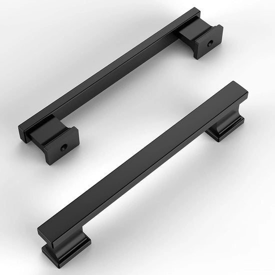 6 maniglie per armadi, nero, 128 mm, distanza di apertura, carrello, maniglie per cassetti, maniglie per armadi, maniglie per carrello, maniglie per porte armadi, armadi vestiario, UK0020